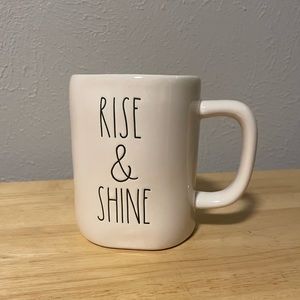 NWT Rae Dunn white mug RISE & SHINE